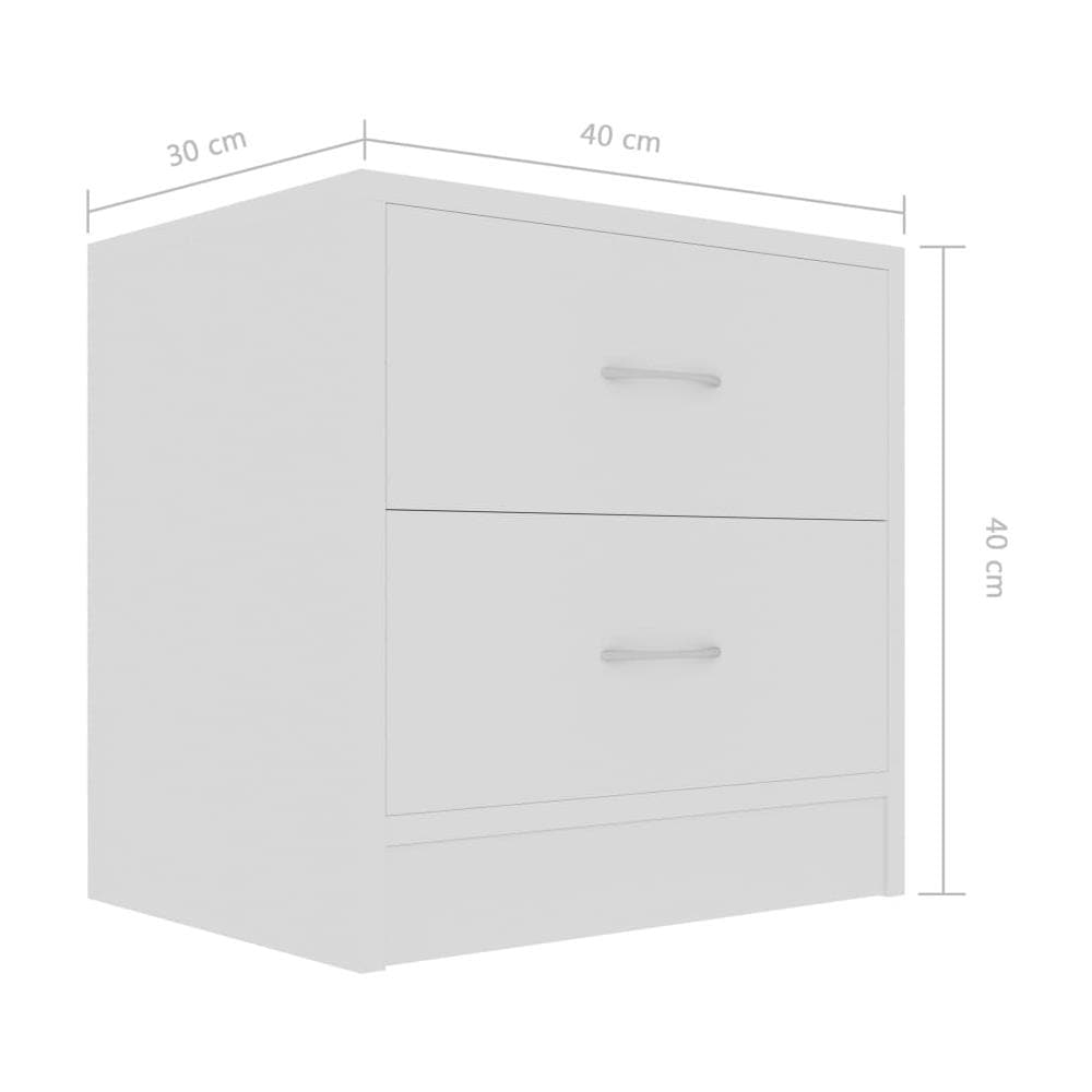 Comodini Bianchi 2 pz 40x30x40 cm in Legno Multistrato - Foto 11