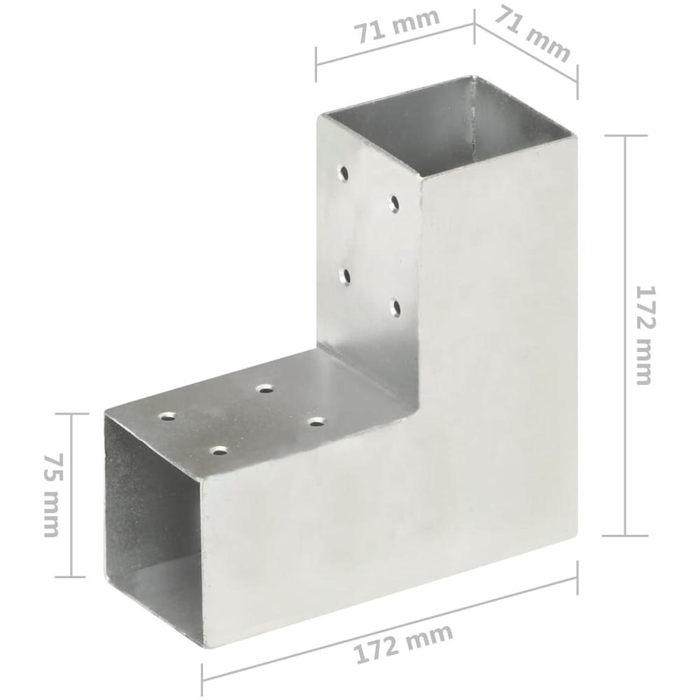 Connettore Per Pali A Forma Di L In Metallo Zincato 71x71 Mm - Foto 8
