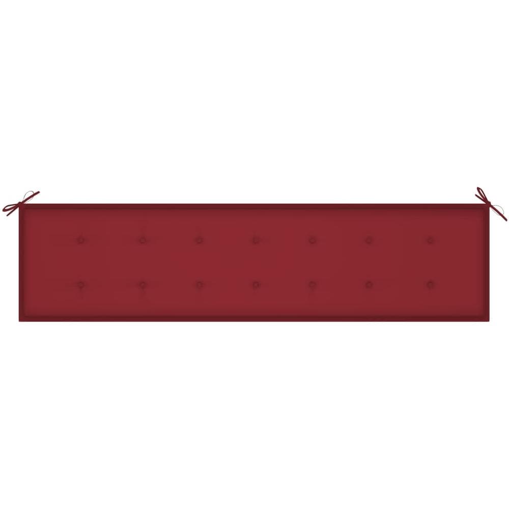 Cuscino Per Panca Da Giardino Rosso Vino 200x50x4 Cm In Tessuto - Foto 2
