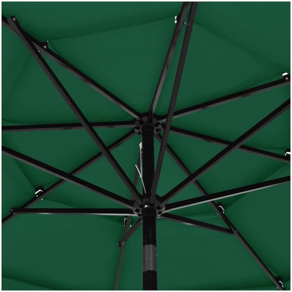 Ombrellone a 3 Livelli con Palo in Alluminio Verde 3 m - Foto 3