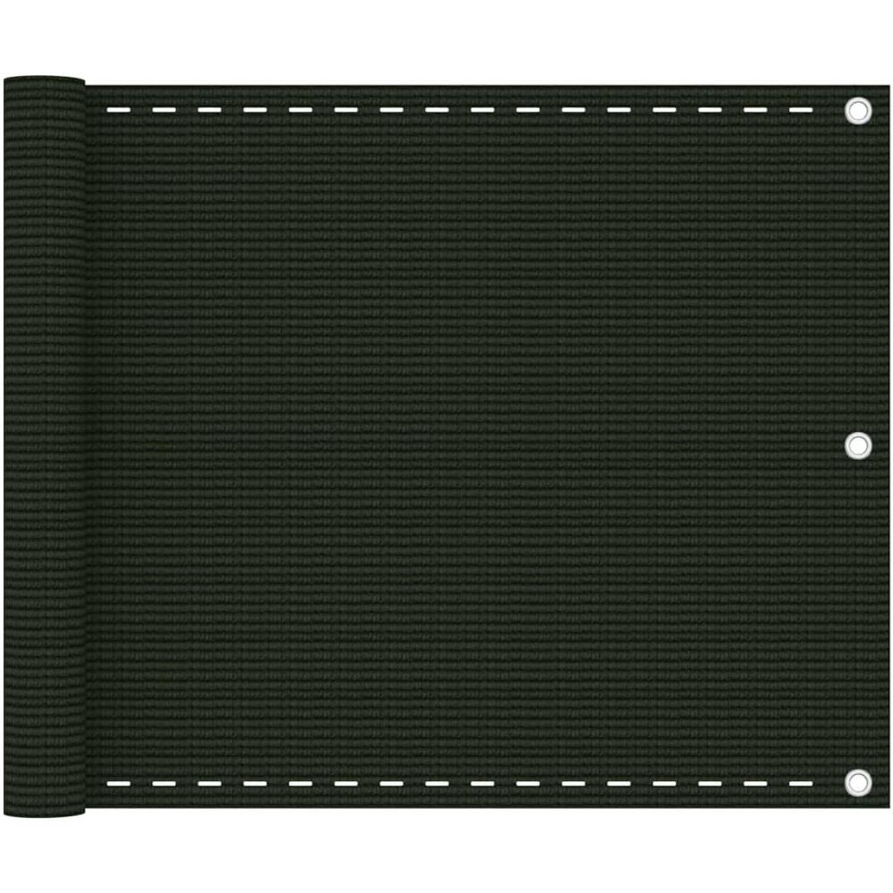 Schermo Frangivista per Balcone Verde Scuro 75x600 cm in HDPE - Foto 1
