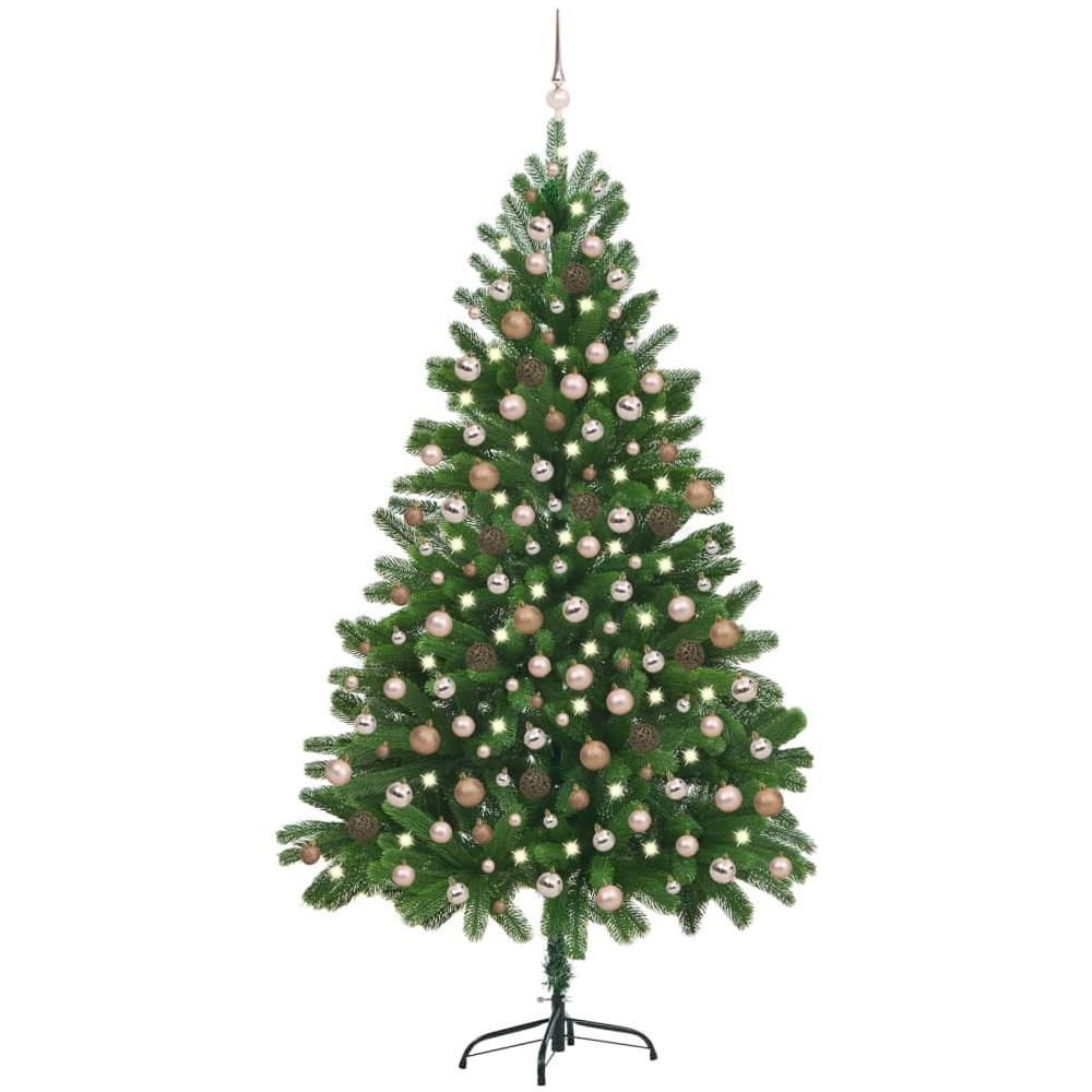 Set Albero Natale Artificiale LED e Palline Verde 210 cm - Foto 1