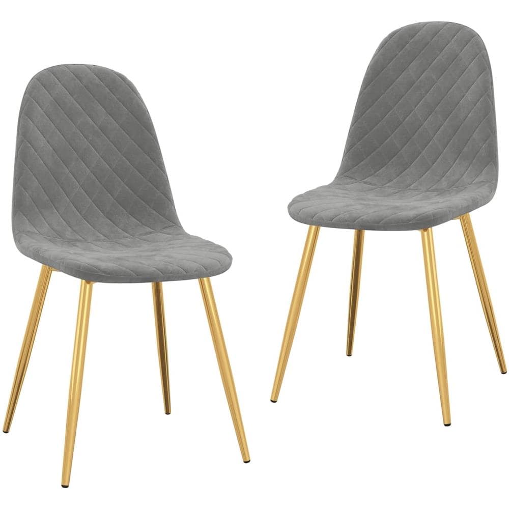 Sedie da Pranzo 2 pz Grigio Chiaro in Velluto - Foto 2