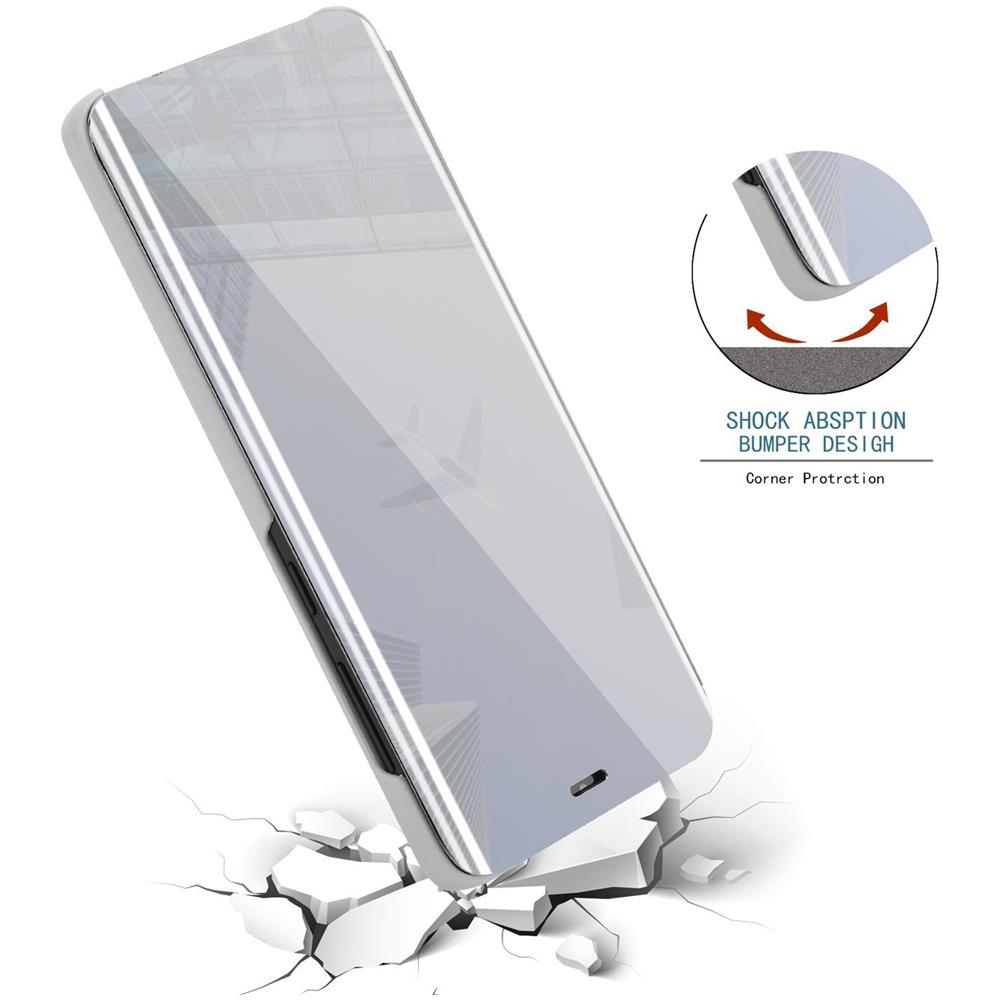 Custodia Compatibile Con Samsung Galaxy A51 / M40s In Agata Argento - Clear View Specchio Coperchio Protettivo Con Funzione Di Supporto Protezione A 360 Gradi - Foto 7