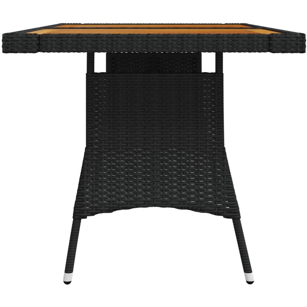 Tavolo Giardino Nero 130x70x72cm Polyrattan E Massello D'acacia - Foto 3