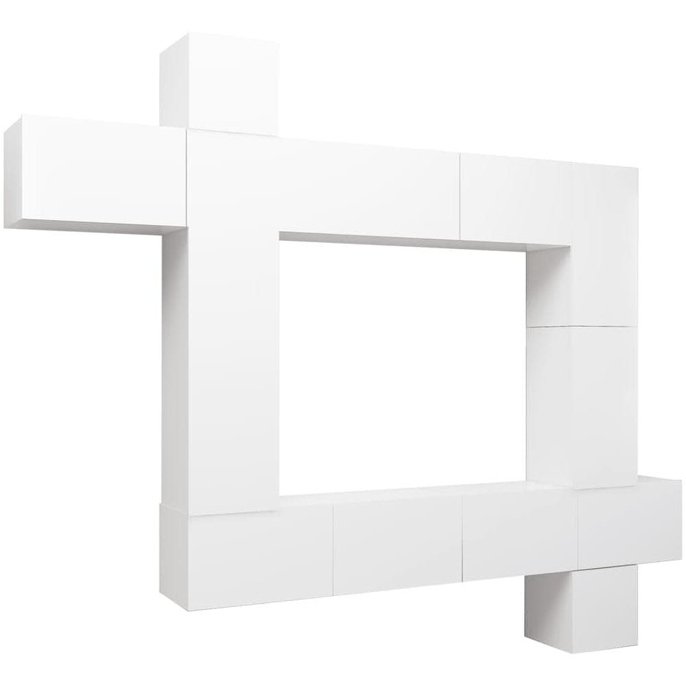 Set Mobili Porta TV 9 pz Bianco in Legno Multistrato - Foto 1