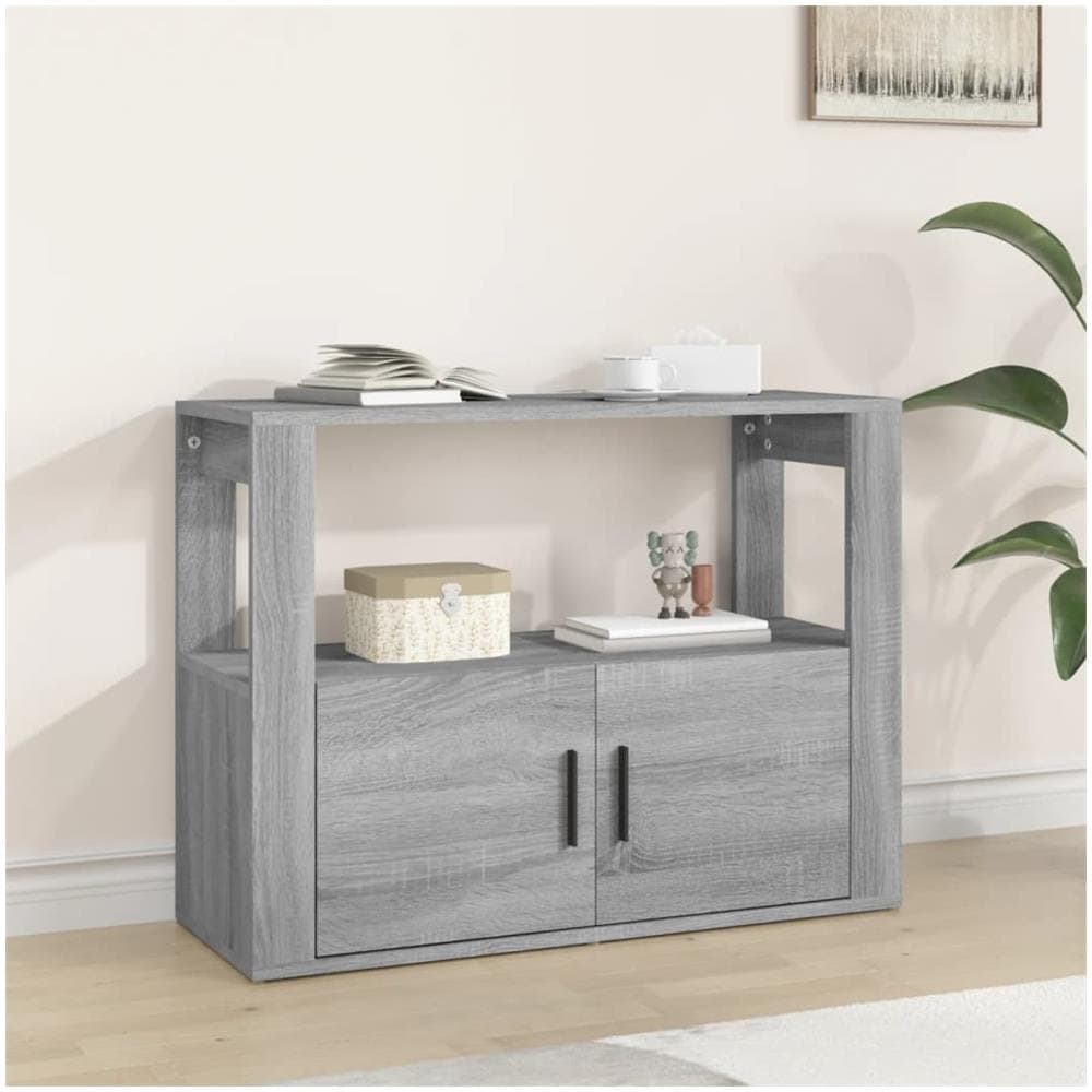 Credenza Grigio Sonoma 80x30x60 Cm In Legno Multistrato - Foto 1