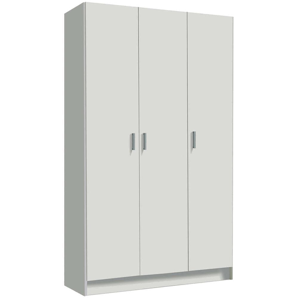 Armadio Multiuso Beaumont, Mobile Ausiliario A 3 Ante, Guardaroba Portascarpe, Guardaroba Portascope, 109x37h180 Cm, Bianco - Foto 2