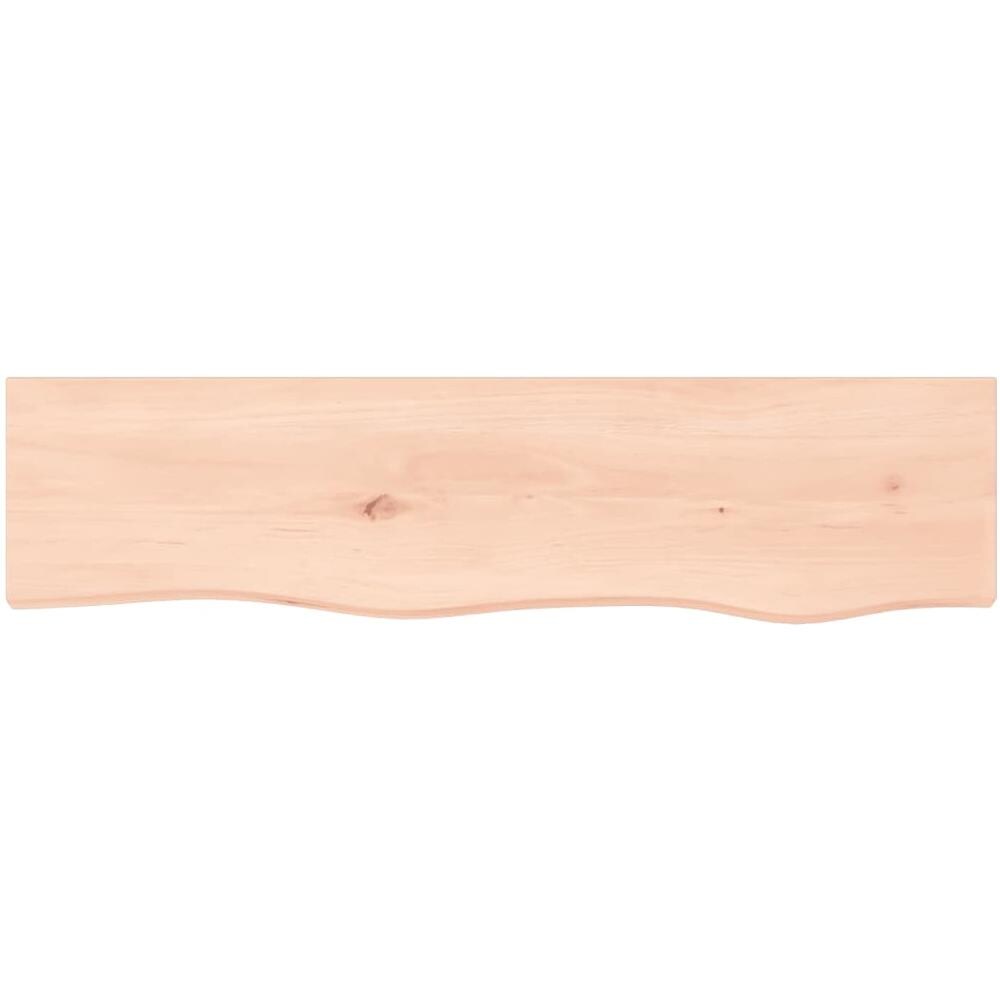 Ripiano a Parete 80x20x6 cm Legno Massello Rovere Non Trattato - Foto 2