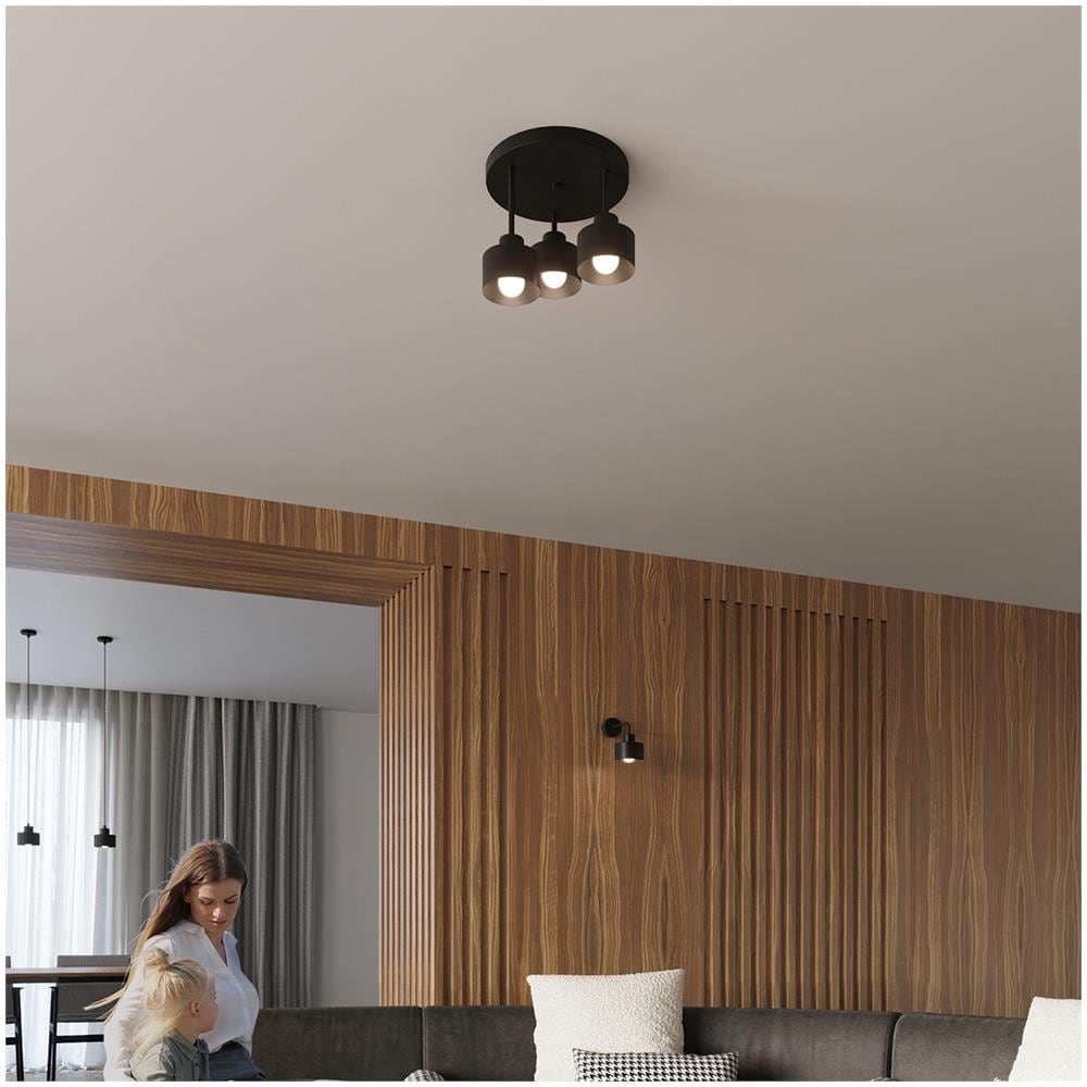 Sollux Lighting Lampada A Soffitto Savar 3 Nero Sl.1131 - Moderno Lampade Da Soffitto Nero 29x32x32 Cm - Foto 1