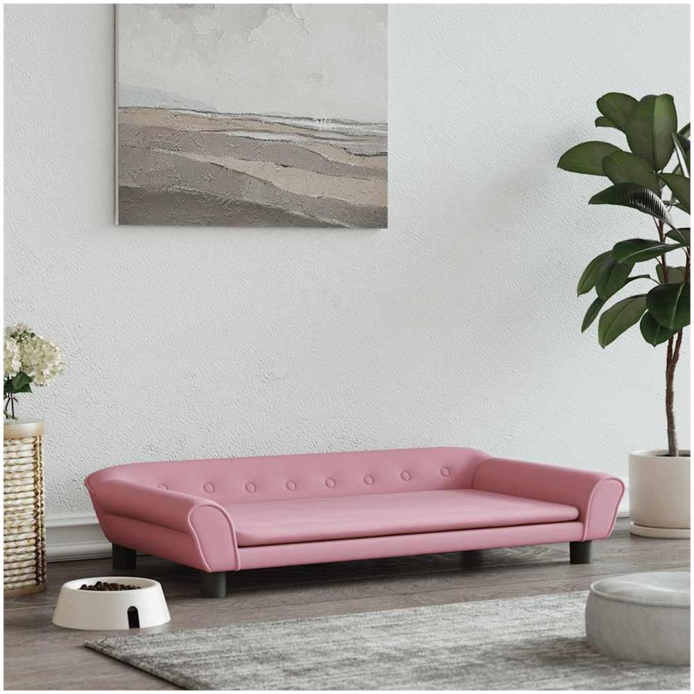 Lettino per Cani Rosa 100x50x21 cm in Velluto - Foto 2