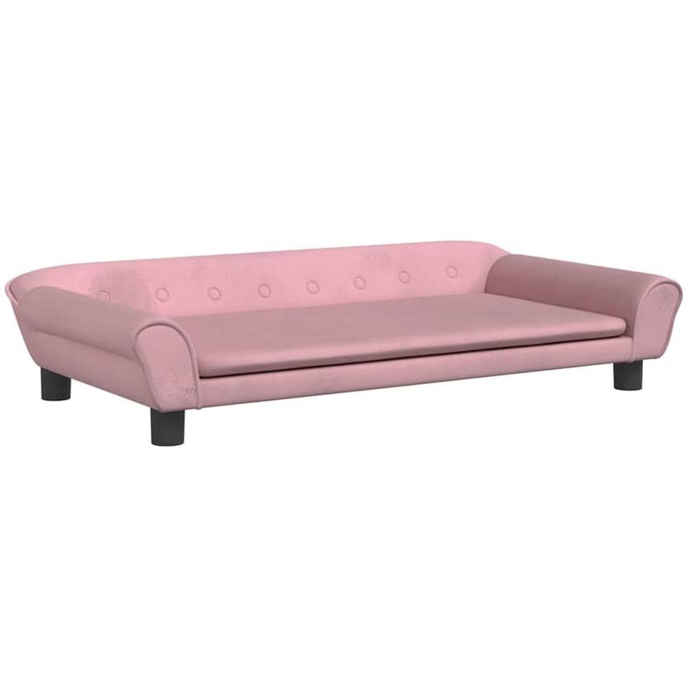 Lettino per Cani Rosa 100x50x21 cm in Velluto - Foto 1