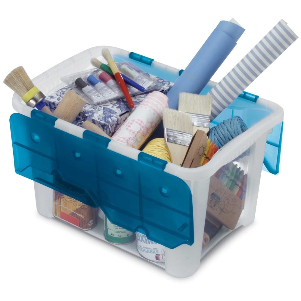 Contenitore Home Storage Home box 25 h oceano / trasparente L32,2 x P46,5 x H28 - Foto 2