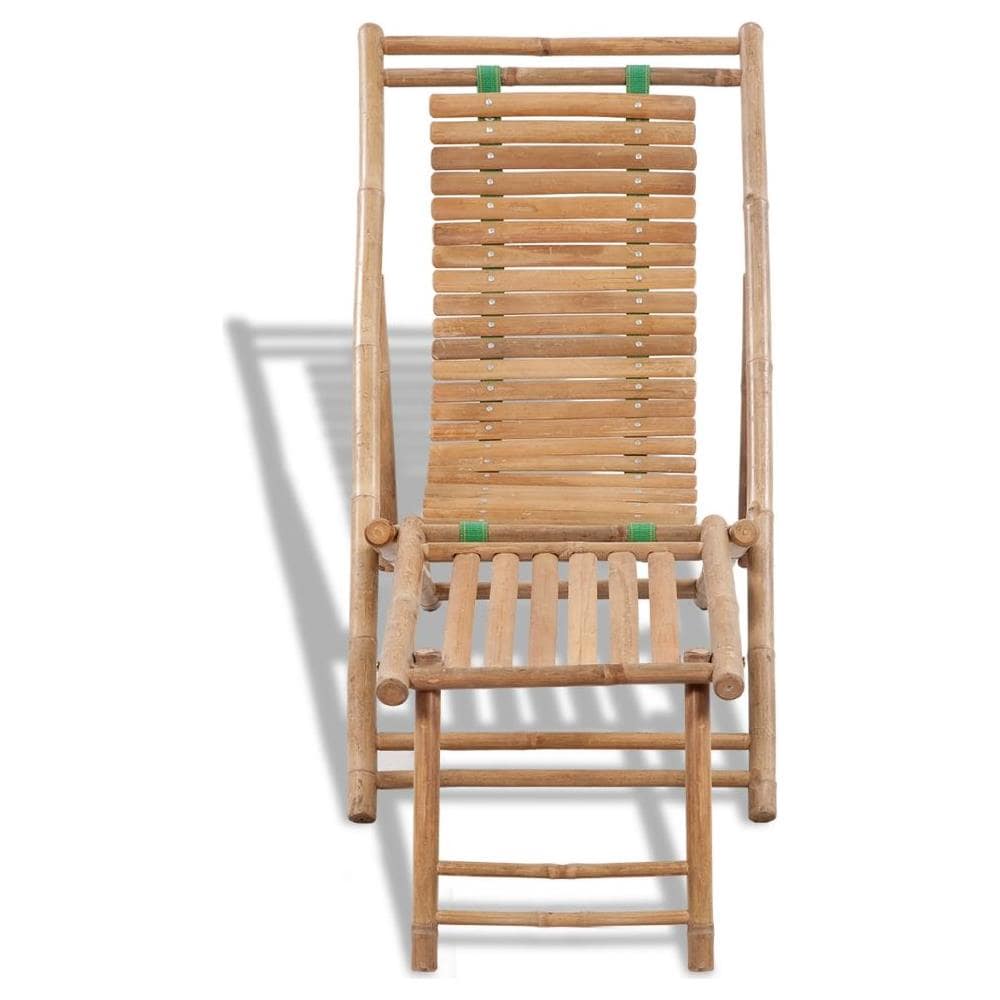 Sedia a Sdraio da Esterno con Poggiapiedi in Bambù - Foto 2
