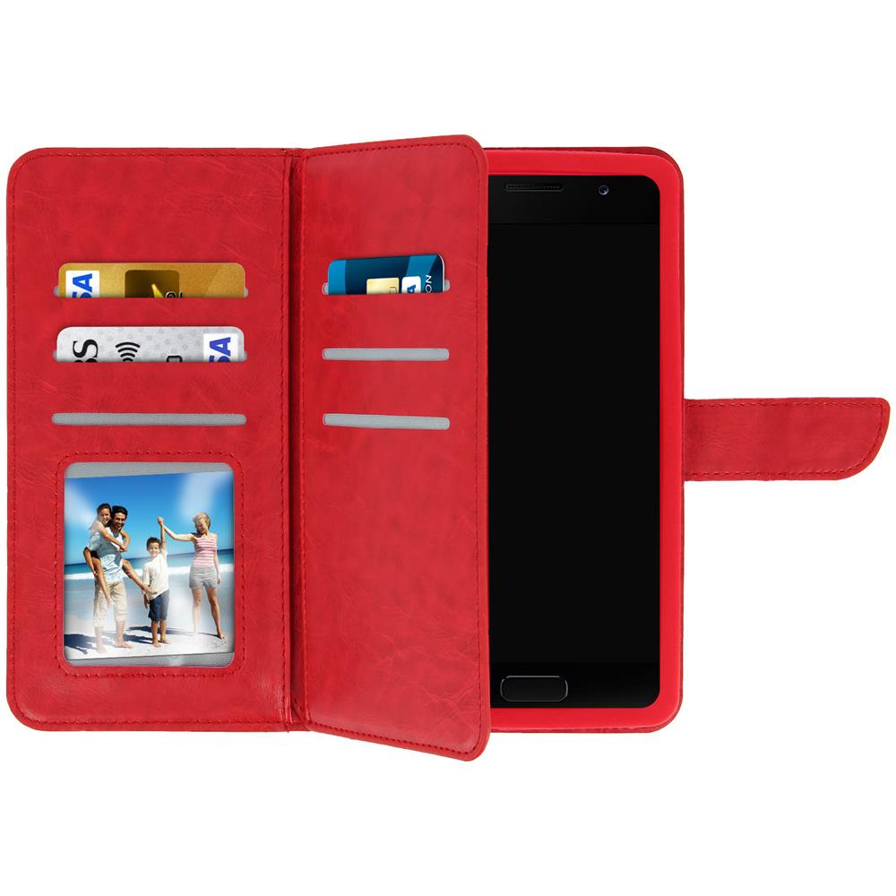 Custodia A Libro Universale Smartphone 6 Portacarte Rosso Taglia Xxl - Foto 1