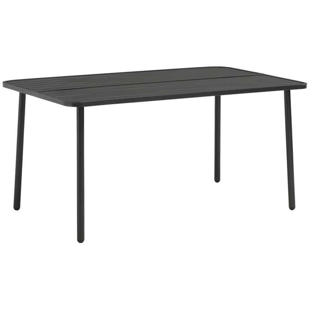 Tavolo Da Pranzo Per Esterni Acciaio 150x90x72cm Grigio A Doghe - Foto 1