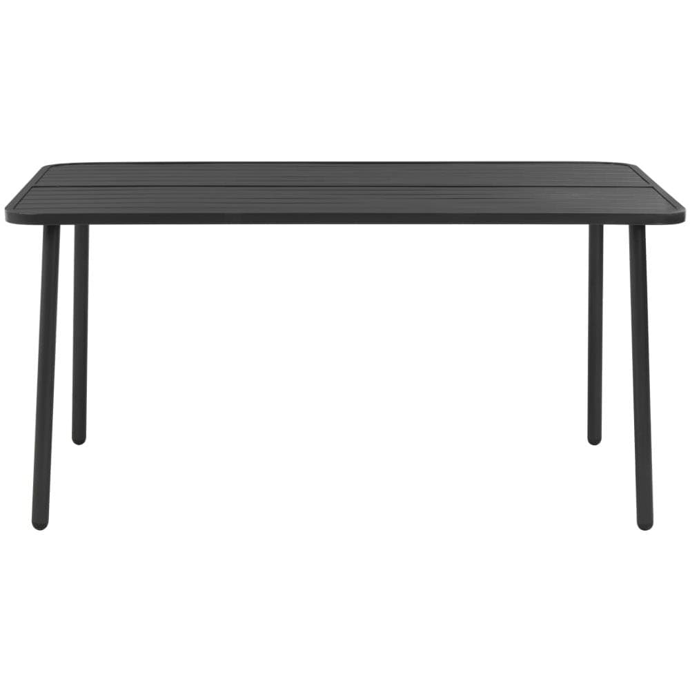 Tavolo Da Pranzo Per Esterni Acciaio 150x90x72cm Grigio A Doghe - Foto 2