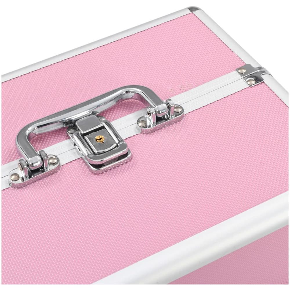 Valigia Per Cosmetici 22x30x21 Cm Rosa In Alluminio - Foto 6