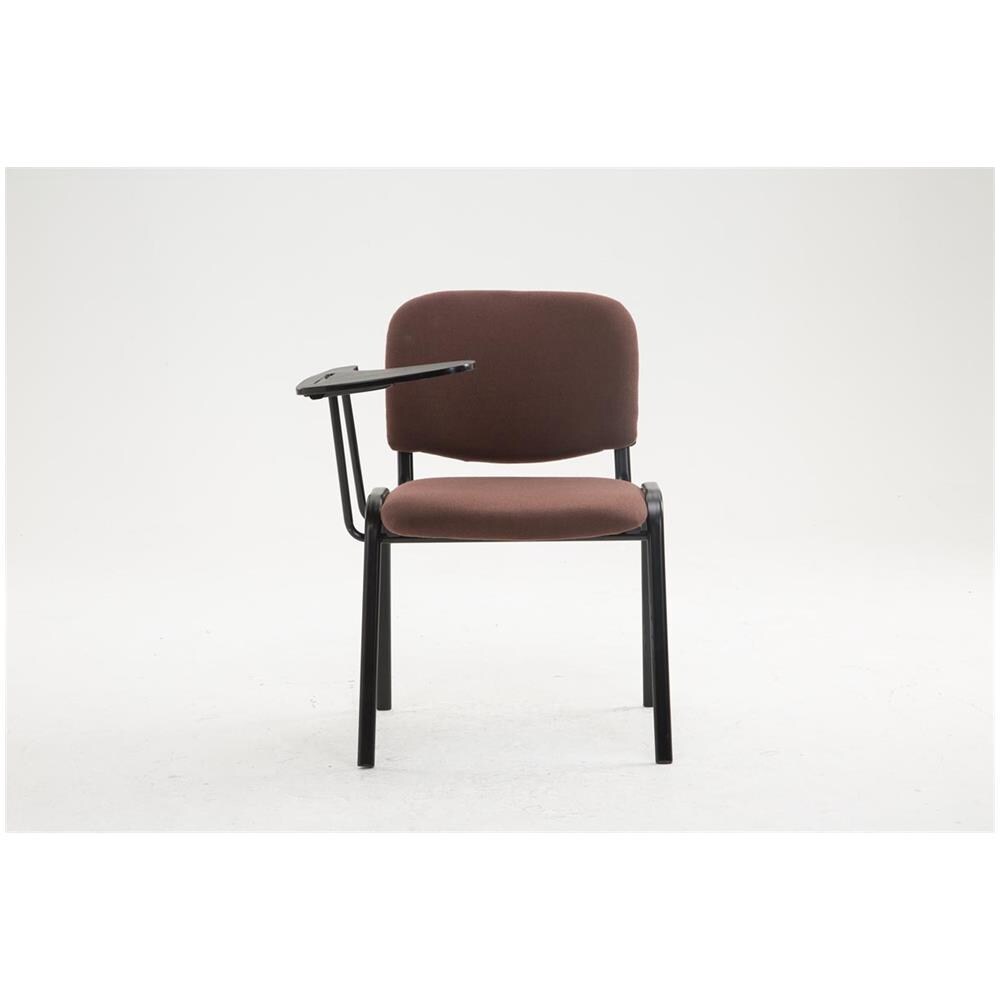 Sedia Conferenza Ken con Tavolino Richiudibile I Sedia Imbottita per Riunioni in Tessuto I Sedia Attesa Ufficio con Telaio in Metallo Marrone - Foto 2