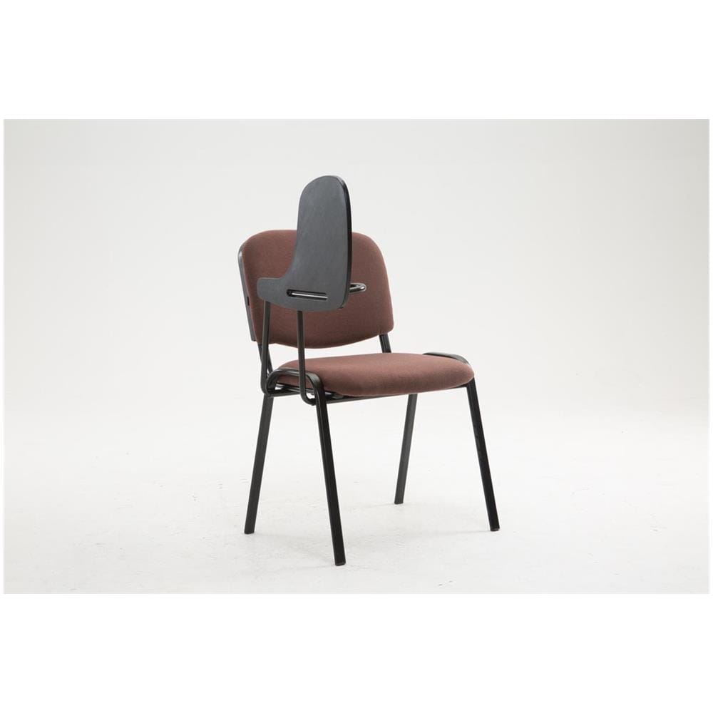 Sedia Conferenza Ken con Tavolino Richiudibile I Sedia Imbottita per Riunioni in Tessuto I Sedia Attesa Ufficio con Telaio in Metallo Marrone - Foto 4