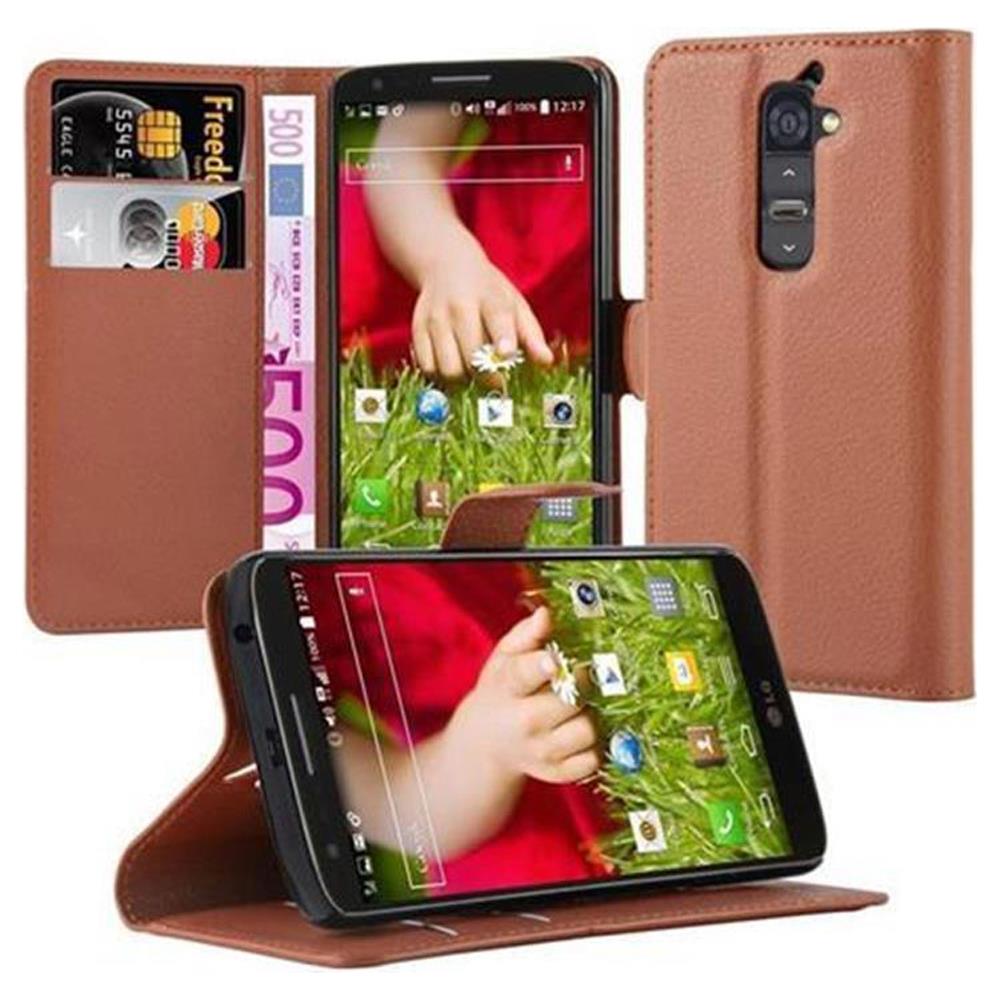 Custodia Compatibile Con Lg G2 In Marrone Pastello - Coperchio Protettiva Con Chiusura Magnetica, Funzione Stand E Tasca Per Le Carte - Foto 1