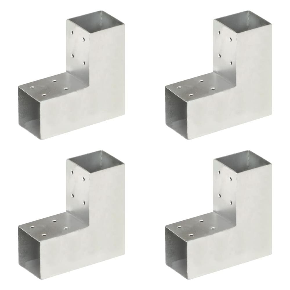 Connettori Per Pali A Forma Di L 4 Pz Metallo Zincato 71x71 Mm - Foto 1