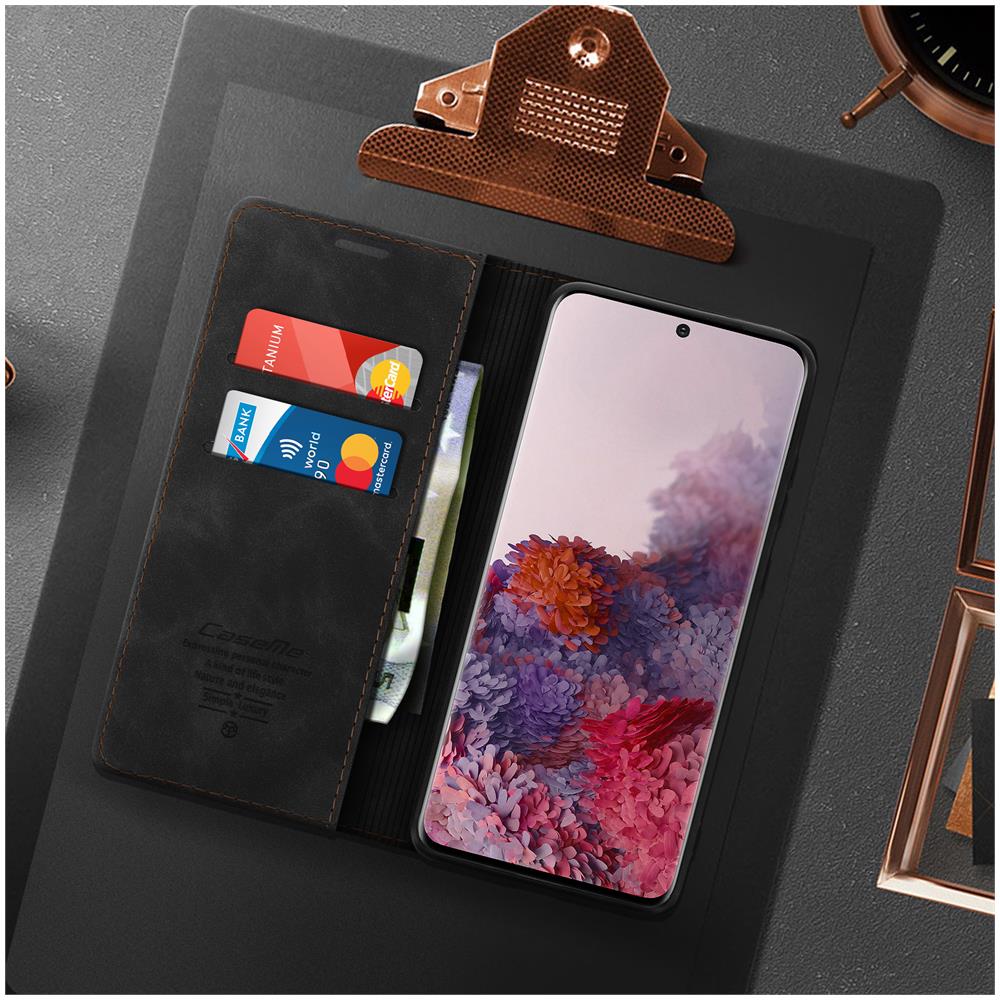 Custodia Galaxy S20 Finitura Vintage Portafoglio Supporto Video Nero - Foto 2