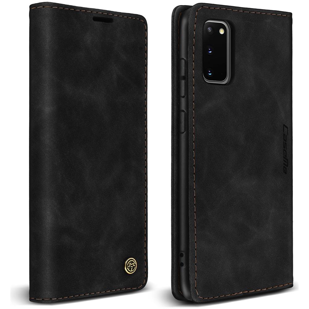 Custodia Galaxy S20 Finitura Vintage Portafoglio Supporto Video Nero - Foto 1