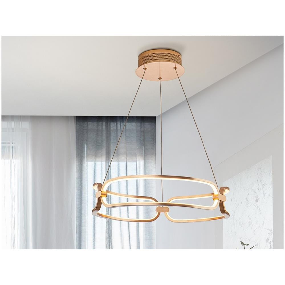 Lampada A Sospensione A Led Integrata, Oro Rosa - Foto 1