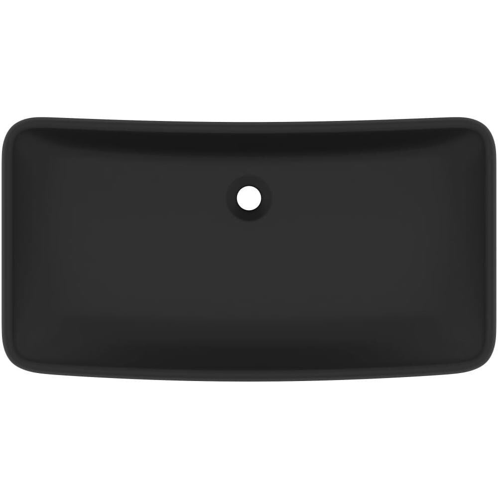 Lavandino Lusso Rettangolare Nero Opaco 71x38 cm in Ceramica - Foto 2