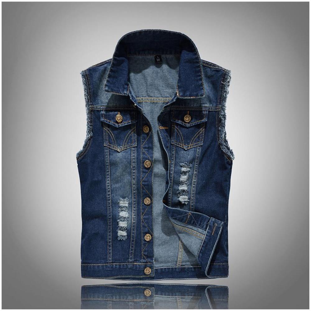 SLOWMOOSE - Giacca Di Jeans Senza Maniche Da Uomo, Gilet Da Cowboy Da Uomo  In Denim, Gilet [1 / L] - ePRICE