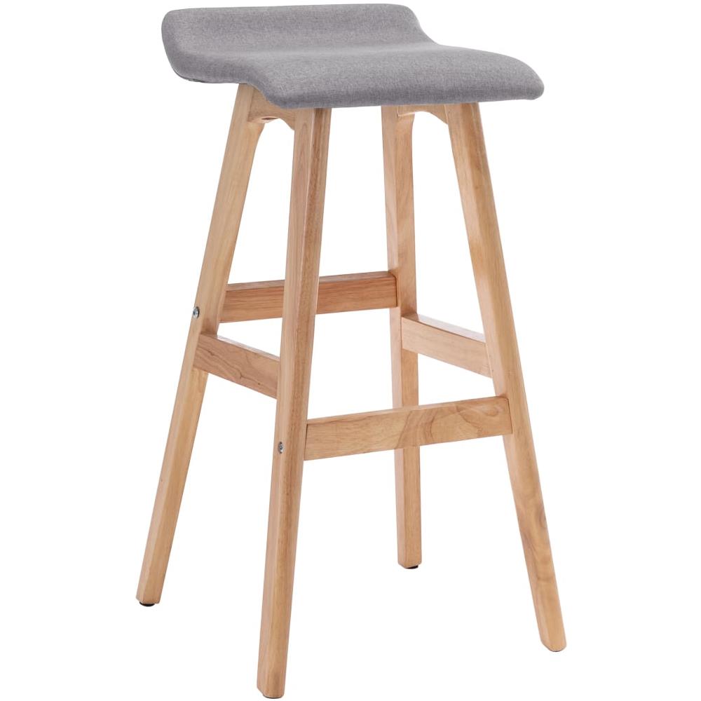 Sedia Da Bar Grigio Chiaro In Tessuto - Foto 1