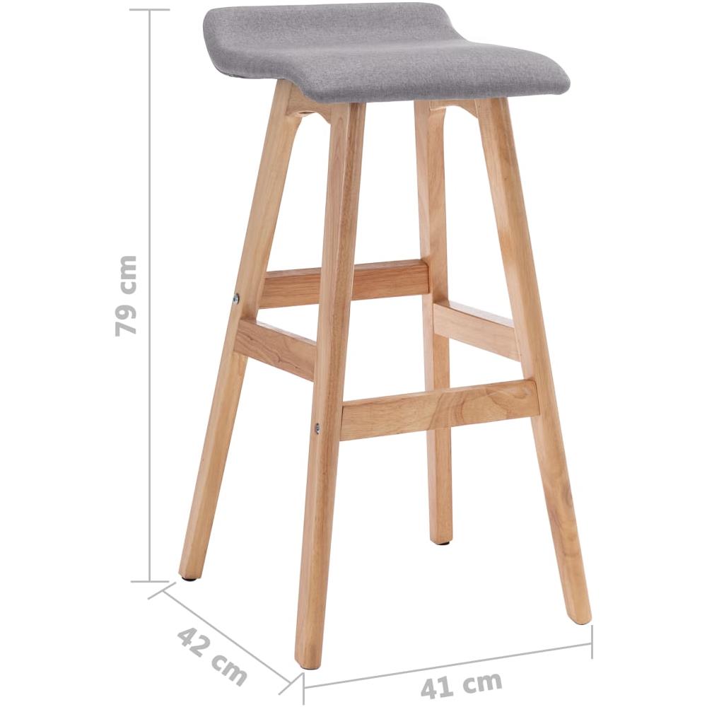 Sedia Da Bar Grigio Chiaro In Tessuto - Foto 7