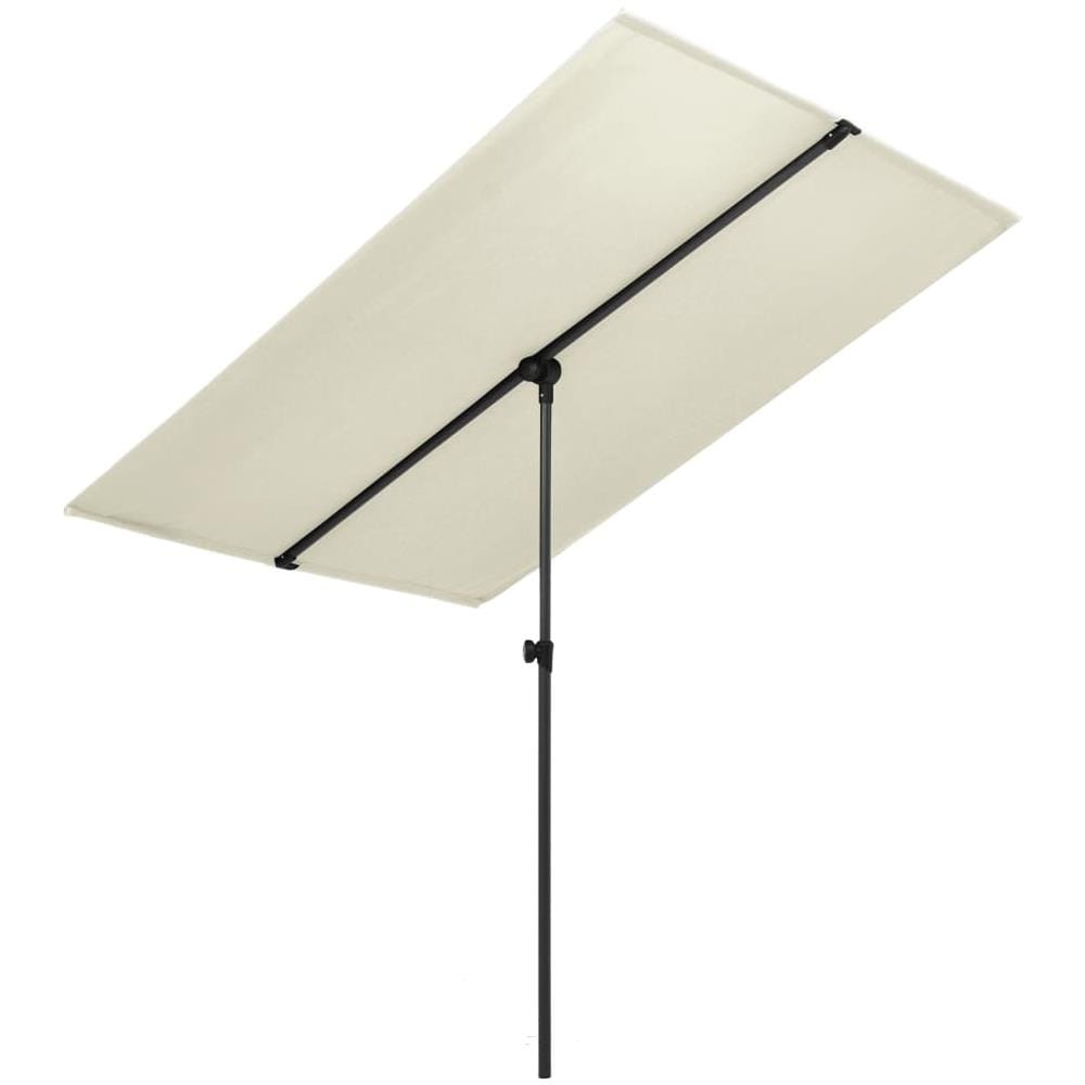 Ombrellone da Esterni Palo in Alluminio 180x110cm Bianco Sabbia - Foto 1