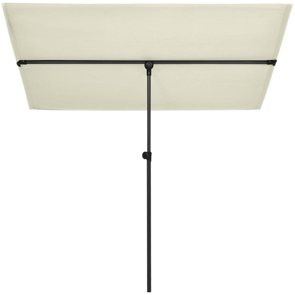 Ombrellone da Esterni Palo in Alluminio 180x110cm Bianco Sabbia - Foto 2