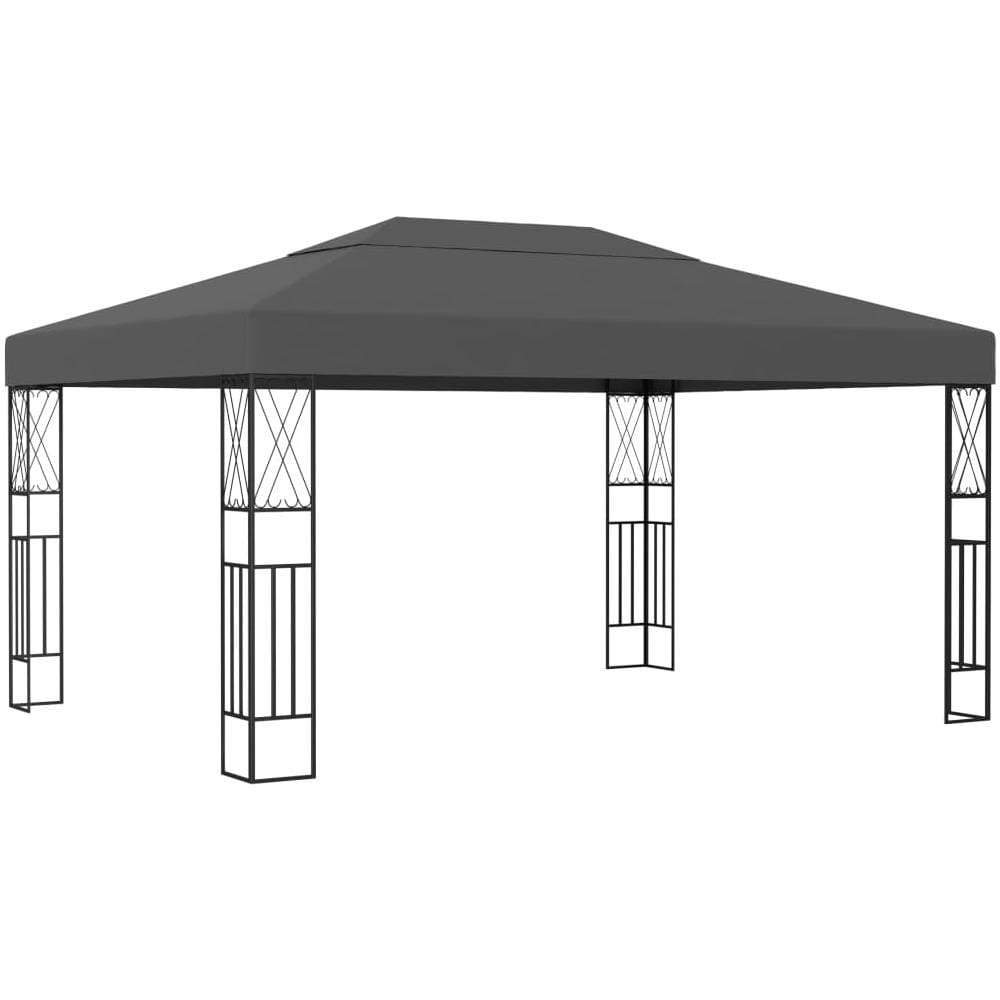 Gazebo con Stringa di Luci LED 3x4 m in Tessuto Antracite - Foto 2