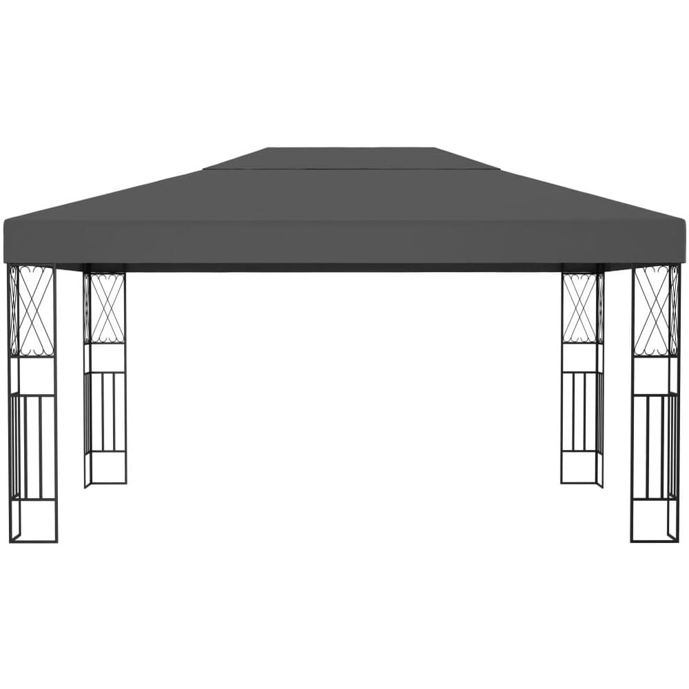 Gazebo con Stringa di Luci LED 3x4 m in Tessuto Antracite - Foto 3