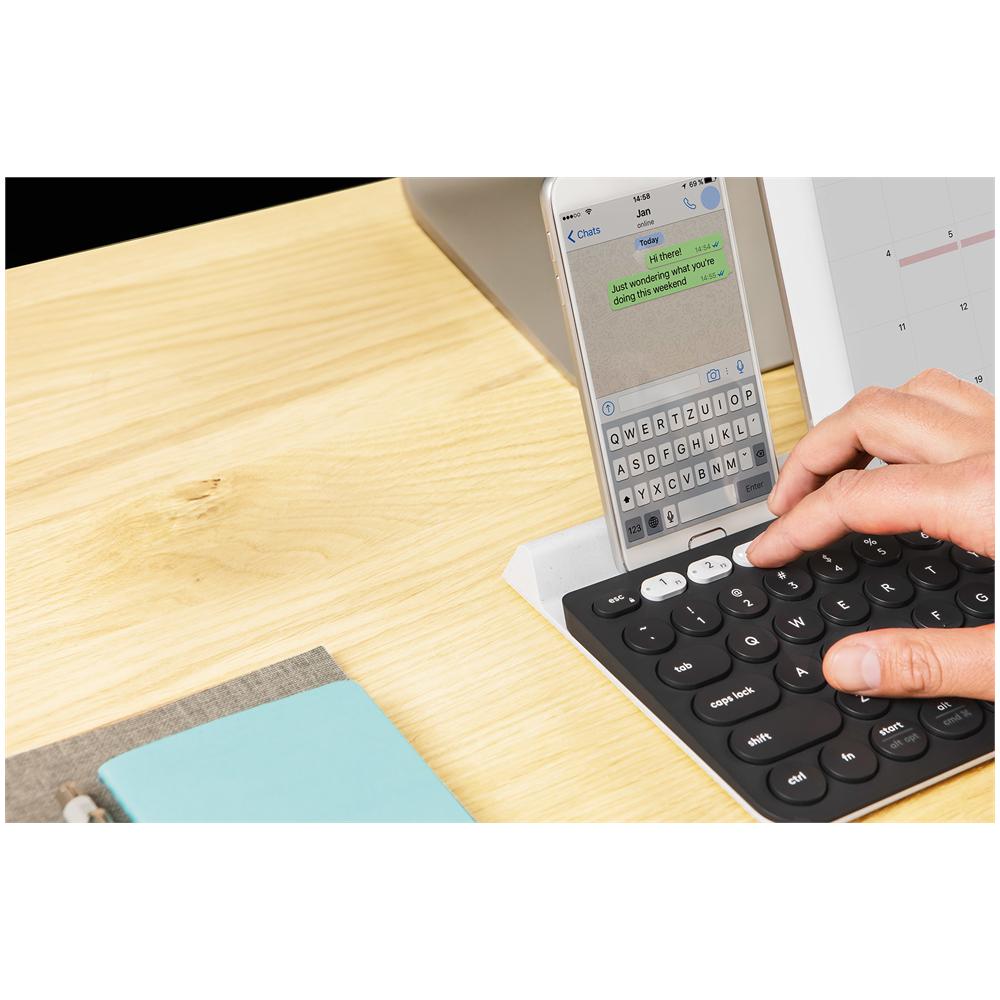 Tastiera USB + RF Wireless + Bluetooth 920-008036 (Layout Svizzero) Colore Nero - Foto 8