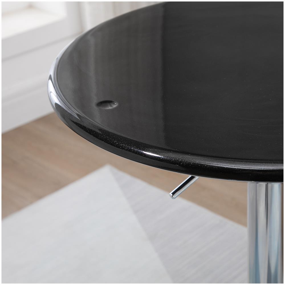 Tavolo Rotondo Da Bar Con Piano Girevole, Altezza Regolabile Con Leva A Gas E Base - Nero - Foto 2