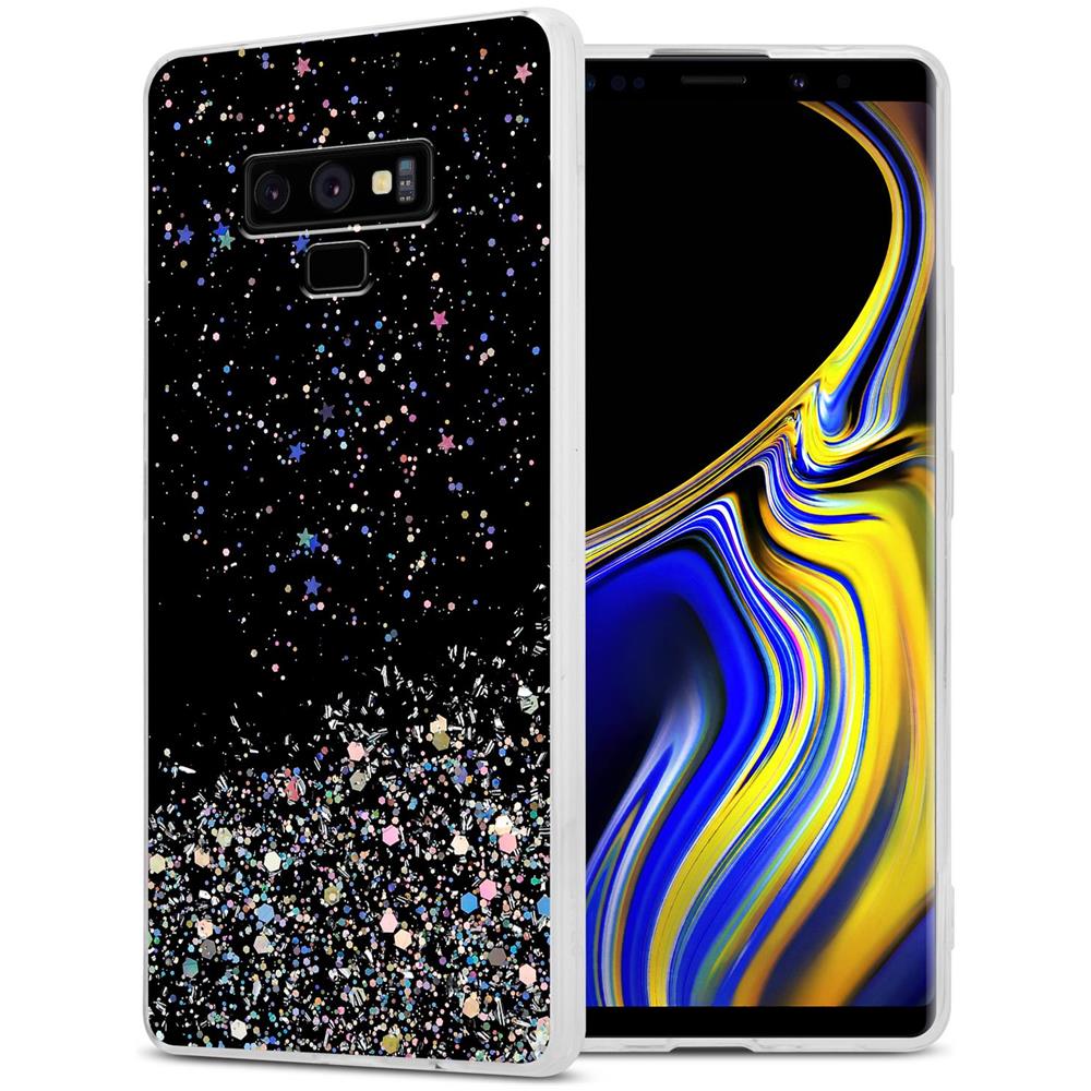 Custodia Compatibile Con Samsung Galaxy Note 9 In Nero Con Glitter - Coperchio Protettivo In Silicone Tpu Flessibile Con Glitter Scintillanti - Foto 1