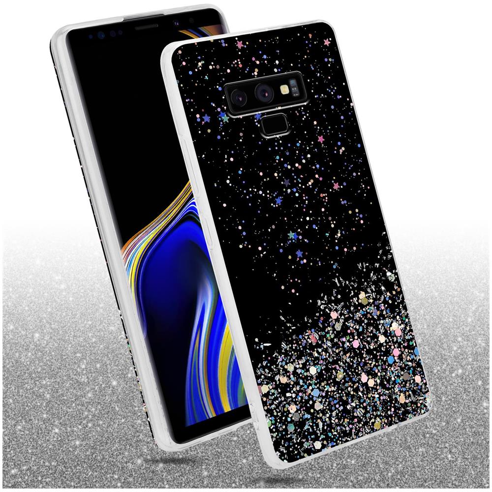 Custodia Compatibile Con Samsung Galaxy Note 9 In Nero Con Glitter - Coperchio Protettivo In Silicone Tpu Flessibile Con Glitter Scintillanti - Foto 2