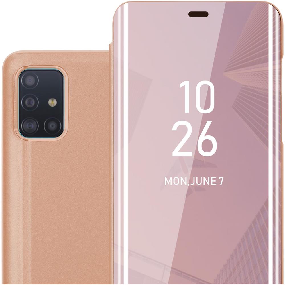 Custodia Compatibile Con Samsung Galaxy A51 / M40s In Kunzit Rosa - Clear View Specchio Coperchio Protettivo Con Funzione Di Supporto Protezione A 360 Gradi - Foto 1