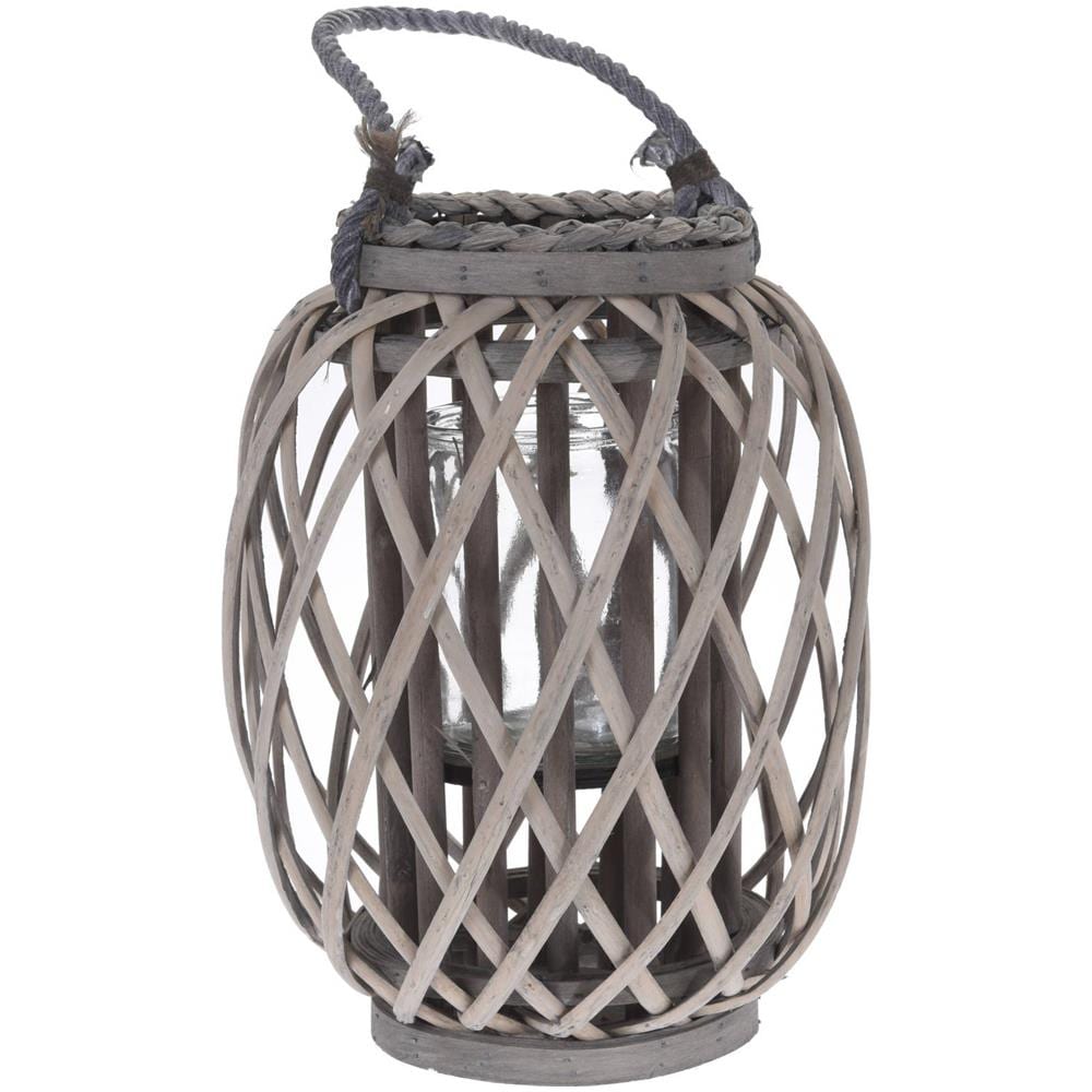 Lampion In Vimini, Ø 22,5 X 30 Cm, Grigio - Foto 1