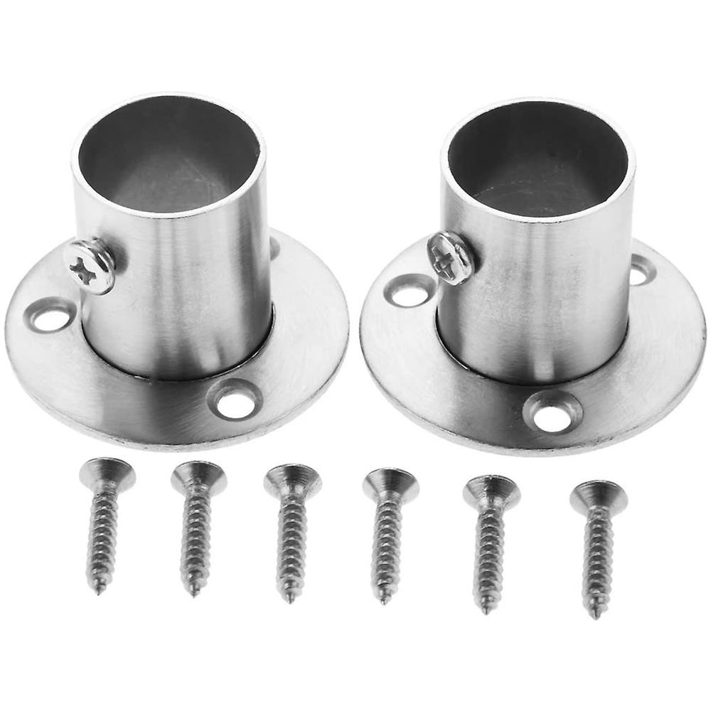 L'estremità Del Binario Per Guardaroba Ovale Supporta Le Staffe Per Guida Larghe 15 Mm In Argento Nichelato (2 - Foto 5