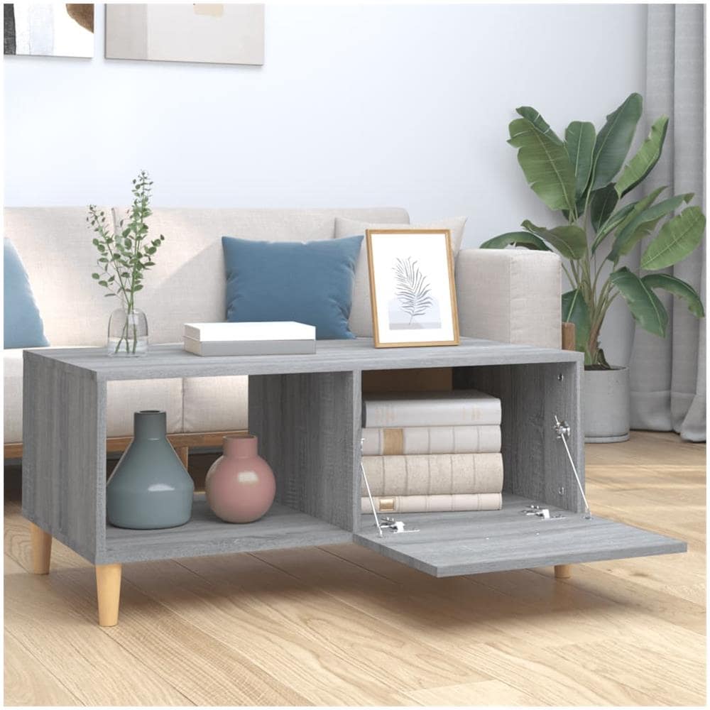 Tavolino Salotto Grigio Sonoma 89,5x50x40 Cm Legno Multistrato - Foto 2