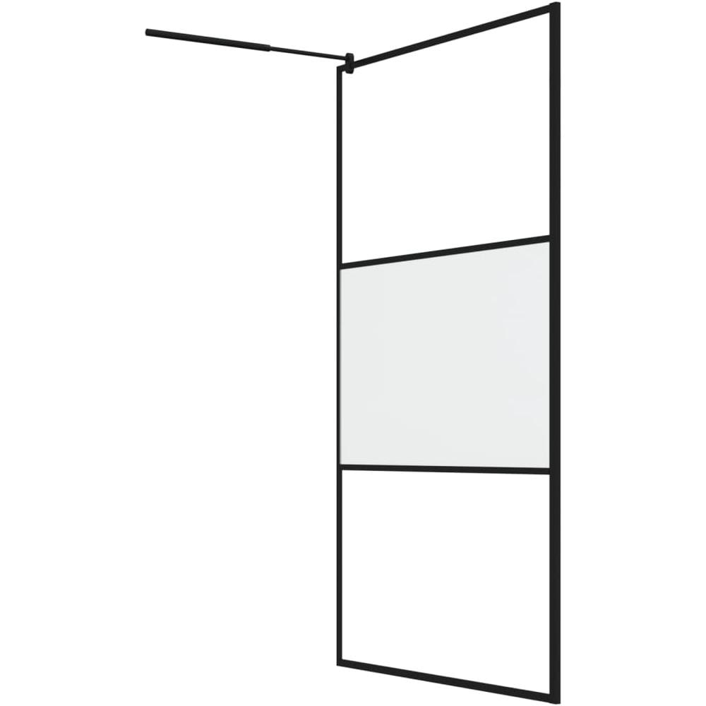 Parete Doccia Walk In 115x195cm Vetro Semi Smerigliato Esg Nero - Foto 2
