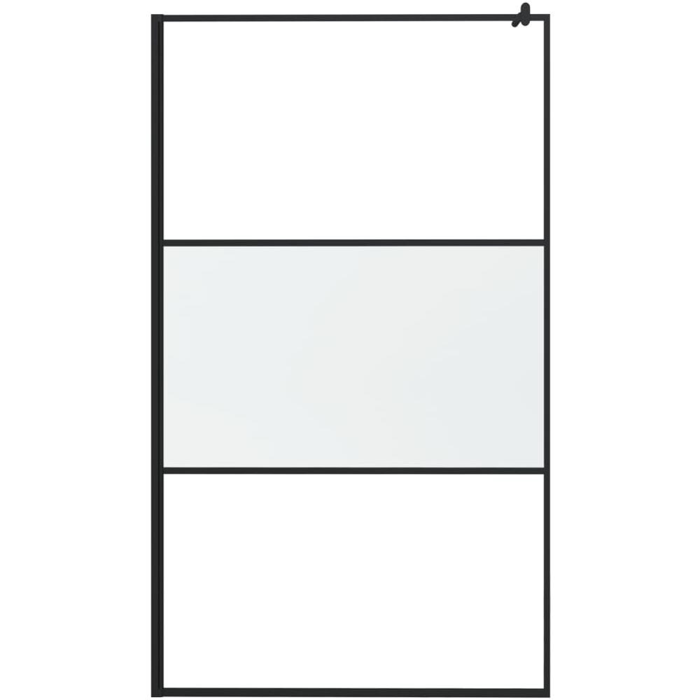 Parete Doccia Walk In 115x195cm Vetro Semi Smerigliato Esg Nero - Foto 6