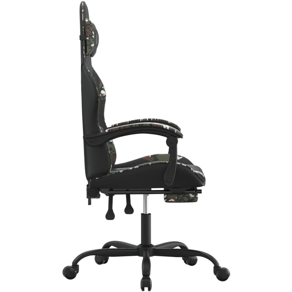 Sedia Da Gaming Con Poggiapiedi Nero E Mimetico In Similpelle - Foto 10