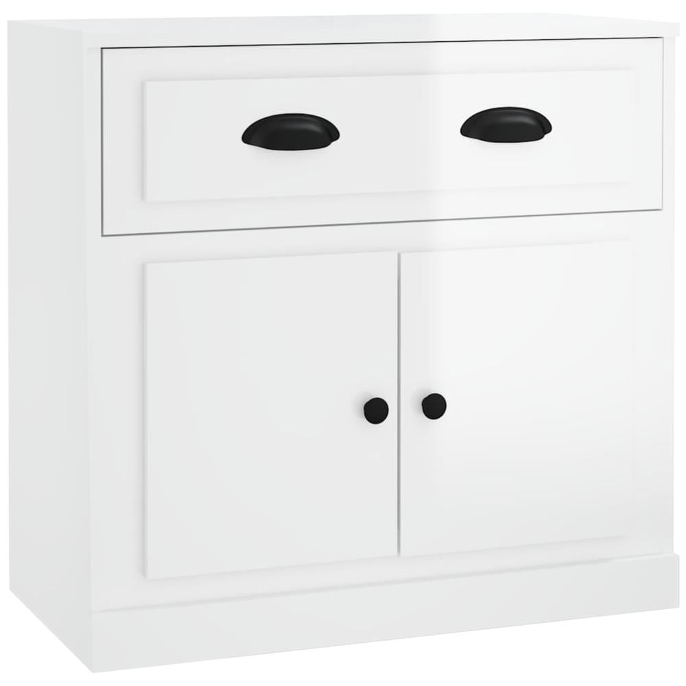 Credenza Bianco Lucido 70x35,5x67,5 Cm In Legno Multistrato - Foto 2