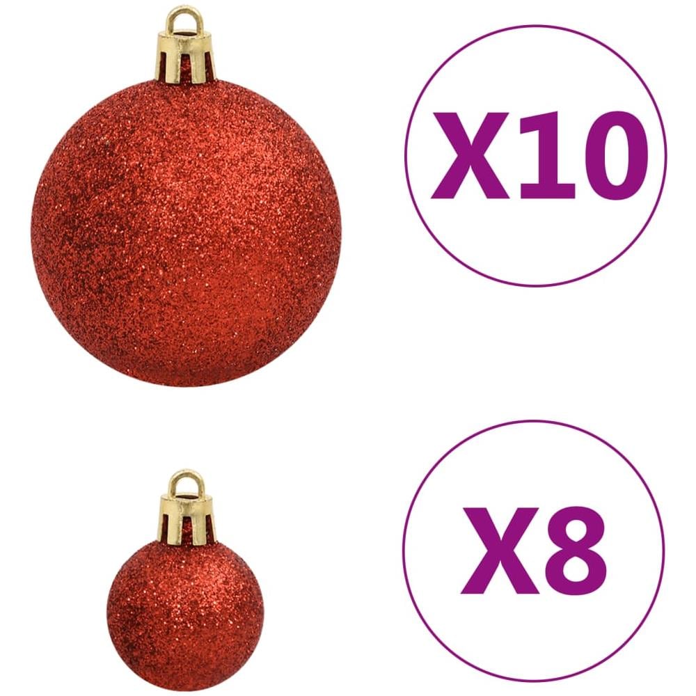 Set Palline Di Natale 112 Pz Rosso / Verde / Oro In Polistirene - Foto 7